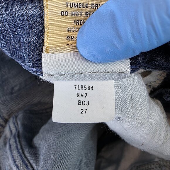 7 For All Mankind Jeans Womens 27 Blue Bootcut Stretch Denim Mid Rise Classic - Picture 14 of 14